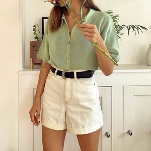 ASOS Design Collared Sweater Pastel Green Size 0 EUC